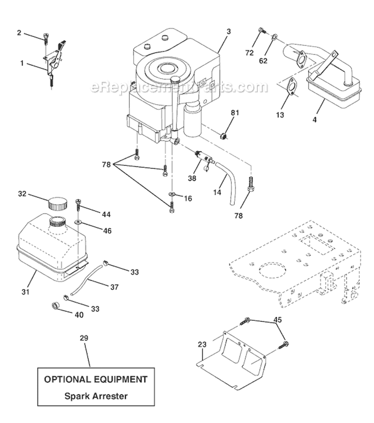 Page E Diagram and Parts List for WE12538L  Weed Eater Lawn Tractor